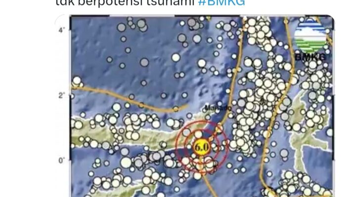 Gempa 6.0 Magnitudo Guncang Boltim Sulawesi Utara