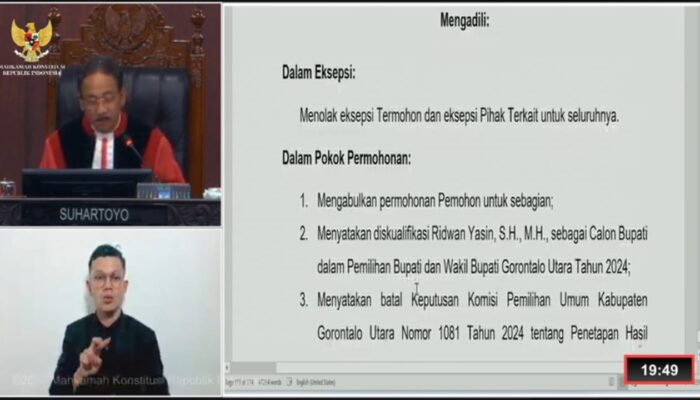 MK Putuskan Pemungutan Suara Ulang Pilkada Gorontalo Utara