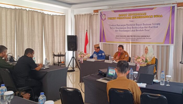 Dinas Dukcapil-PMD Gorontalo Pacu Rancangan Draf Kewenangan Desa di Boalemo
