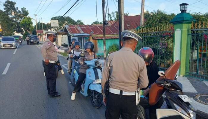 Gelar Operasi Rutin, Satlantas Polres Gorontalo Tahan Puluhan Kendaraan