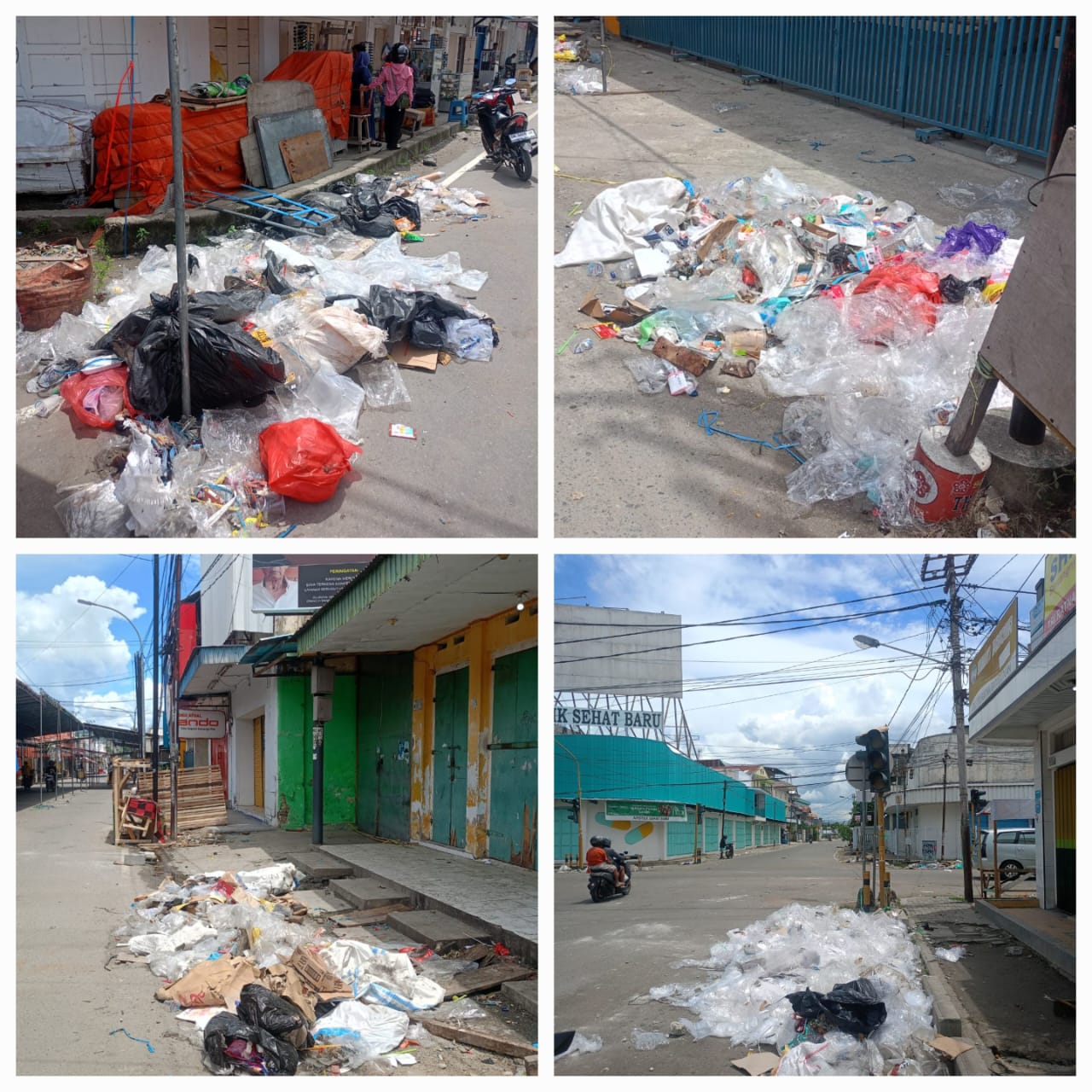 Sampah pasar senggol kota gorontalo tidak dibersihkan