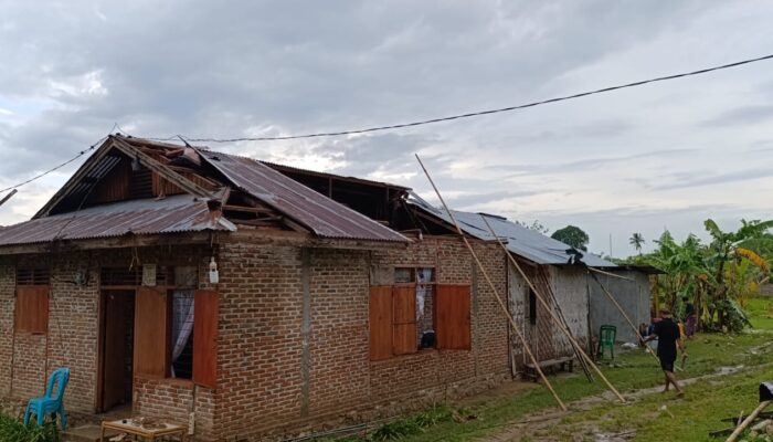 BPBD Kabupaten Gorontalo Catat 104 Rumah Warga Terdampak Puting Beliung