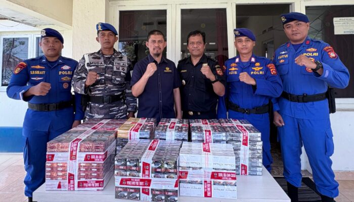 Bea Cukai, TNI AL dan Polairud Gagalkan Peredaran Rokok llegal di Gorontalo