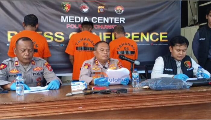 Polres Pohuwato Tetapkan 3 Tersangka Kasus Penembakan dan Pembacokan di Tambang