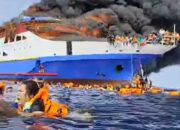 Kapal Terbakar di Perairan Minahasa Utara, Penumpang Panik Lompat ke Laut