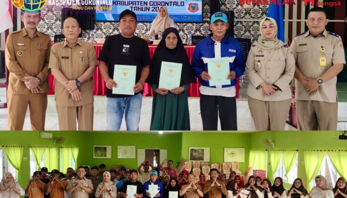 Kakantah Mega Serahkan Sertipikat Tanah ke Warga Desa Dunggala