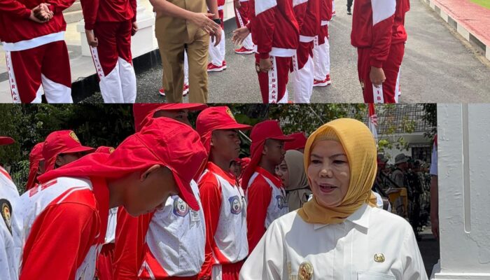 Gusnar-Idah Beri Motivasi 25 Anggota Paskibraka sedang Latihan