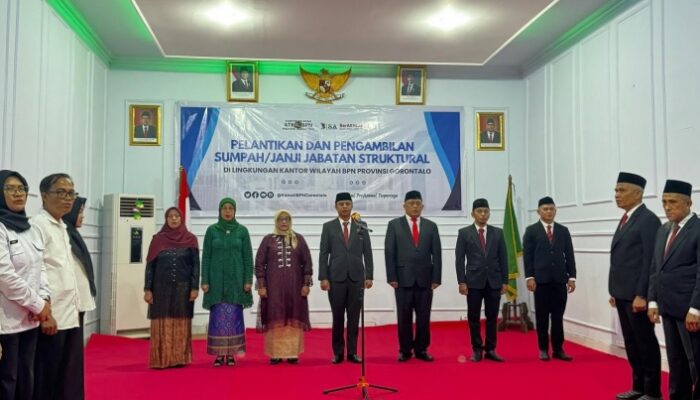 Pelantikan Pejabat Struktural di Lingkungan BPN Gorontalo Berlangsung Khidmat
