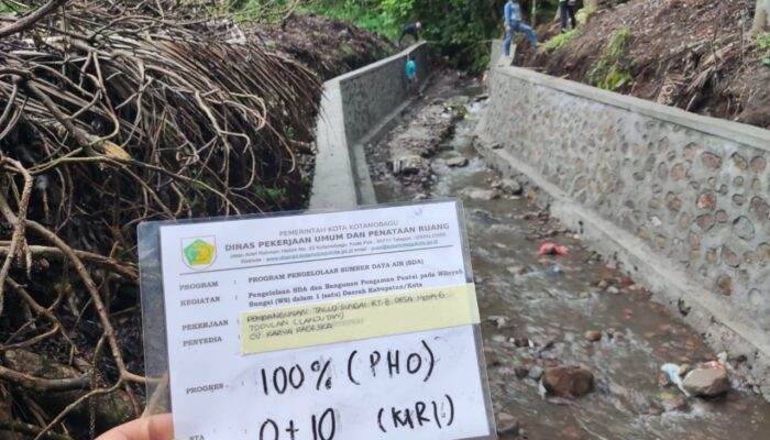 SDA PUPR Kotamobagu Rampungkan 3 Proyek Drainase dan Talud Senilai Rp357 Juta