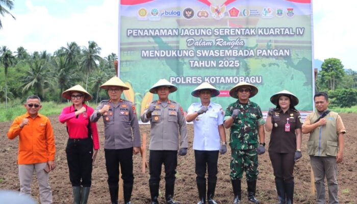 Polres Kotamobagu Gelar Tanam Jagung Serentak Dukung Swasembada Pangan Nasional