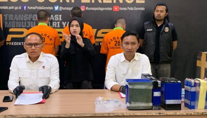Polda Gorontalo Ringkus Komplotan Spesialis Pencuri Baterai Tower