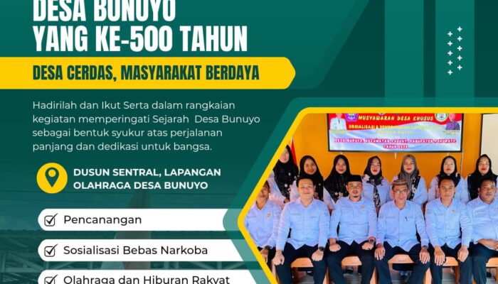 Desa Bunuyo bakal Peringati 50 Dekade dengan Berbagai Kegiatan