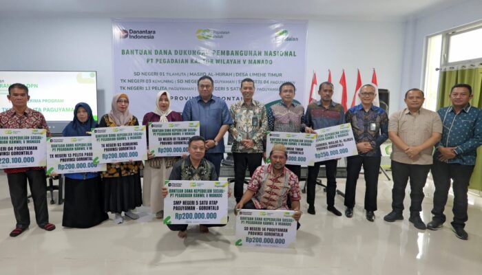 PT Pegadaian Kanwil V Manado Beri Dana Dukungan Pembangunan di Gorontalo Senilai Rp1,7 Miliar