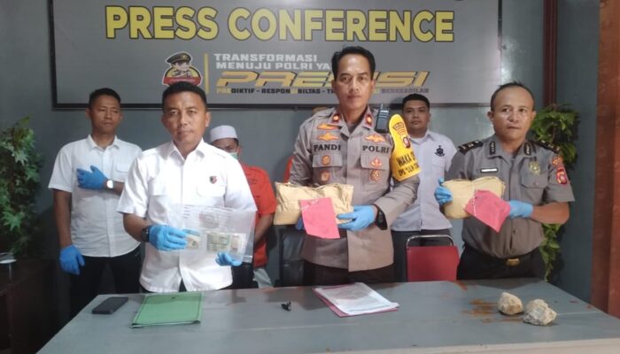 Polres Boalemo Tangkap Dua Penambang ilegal, 63 Karung Material Tambang Disita
