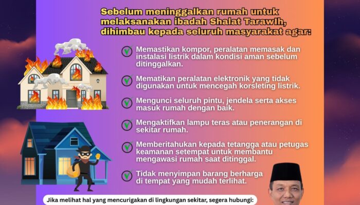 Tips Antisipasi Pencurian dan Kebakaran Rumah saat Ditinggal Tarawih