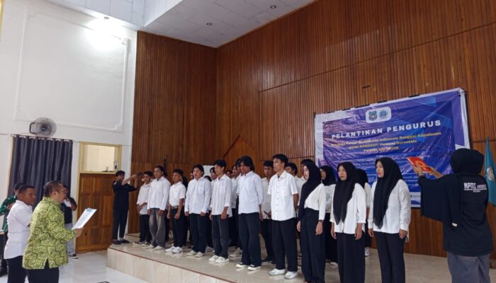 Aris Susanto Lantik Pengurus Paguyuban Mahasiswa Bangkep di Gorontalo