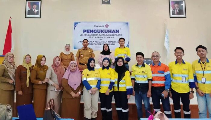 Disnakertrans Pohuwato Kukuhkan LKS Bipartit PT Elabram Systems