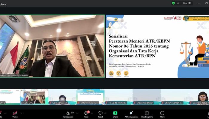 Sekjen ATR/BPN Tekankan Empat Pesan Strategis dalam Webinar Nasional