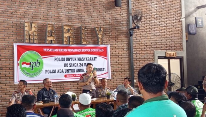Polda Gorontalo Sosialisasikan Layanan Call Center 110 ke Pengemudi Bentor