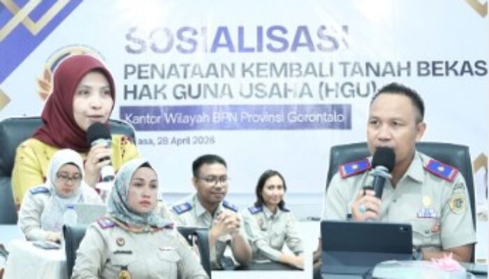 Kantor Pertanahan Kabupaten Gorontalo Ikuti Sosialisasi Penataan Kembali Tanah Bekas Hak Guna Usaha