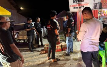 Tim URC Polres Pohuwato Sita Ratusan Botol Miras Hasil Patroli