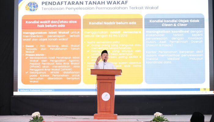 Menteri Nusron Ajak Masyarakat Sertipikatkan Tanah Wakaf untuk Lindungi Aset Umat