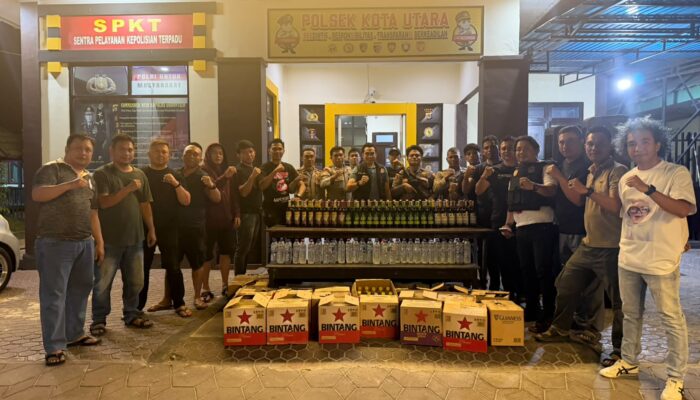 Polsek Kota Utara Sita 291 Botol Minuman Beralkohol Berbagai Jenis