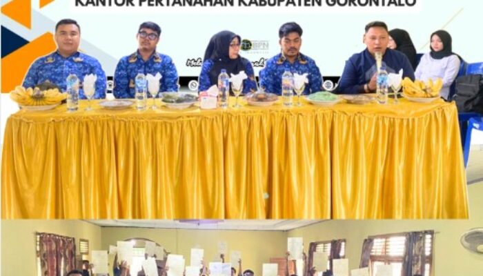 Kantor Pertanahan Kabupaten Gorontalo Serahkan Sertipikat PTSL ke Masyarakat Labanu