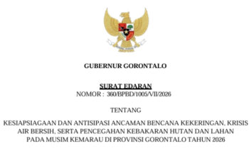 Gubernur Gorontalo Terbitkan Surat Edaran Siaga Kemarau 2026