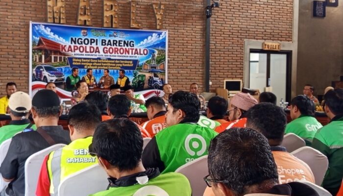Kapolda Gorontalo Ngopi Bareng Ojol – Pengemudi Bentor, Bahas Kriminalitas hingga Layanan 110