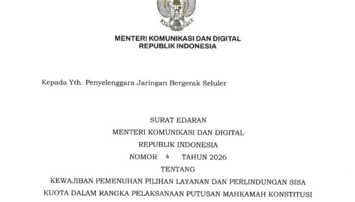 Menkomdigi Terbitkan Surat Edaran Perlindungan Sisa Kuota Internet Pelanggan