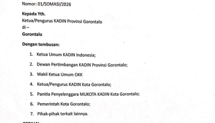 Somasi MUKOTA KADIN Kota Gorontalo Tetap Berlaku Meski Jasin Mohammad Menarik Diri