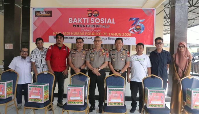 Peringati HUT ke-75 Humas Polri, Kapolda Gorontalo Berbagi Kepedulian dengan Insan Pers